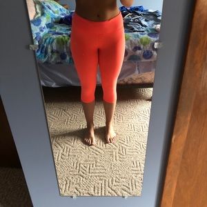 Neon Orange Crop leggings